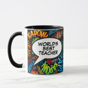 Greatest Teacher Fun Retro Comic Book Pop Art Mug