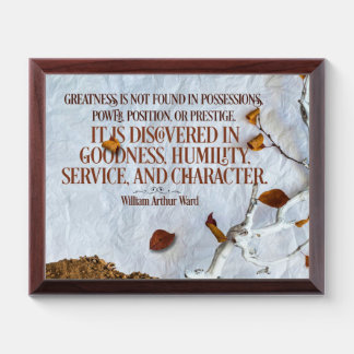 Greatness is Discovered Award Plaque