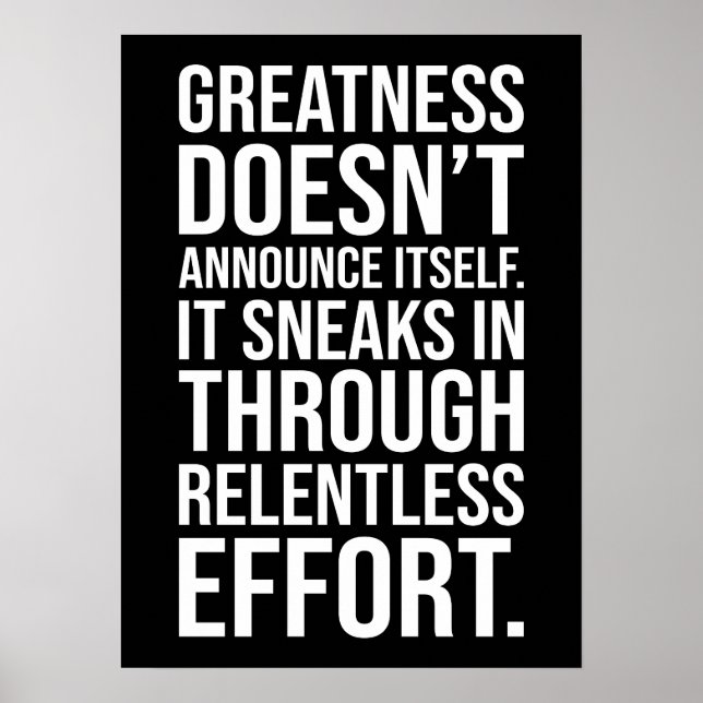 Greatness - Success Hustle Motivational Poster (Front)