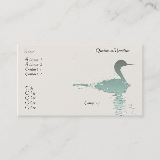 Customizable Grebe/Nature Business Card