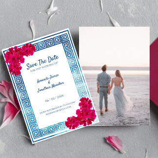 Grecian Elegance Custom Photo Save The Date Invitation