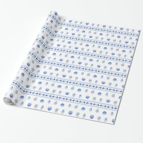 Grecian Fish and Shells Wrapping Paper