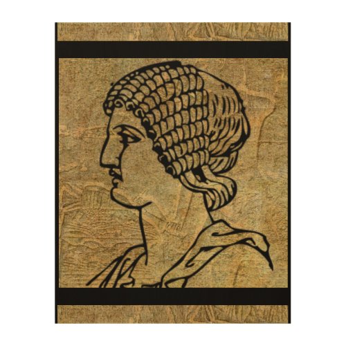 Grecian Greek Ancient Woman Antique Wood Wall Art