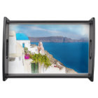 Grecian Paradise. Watercolor painting of Santorini