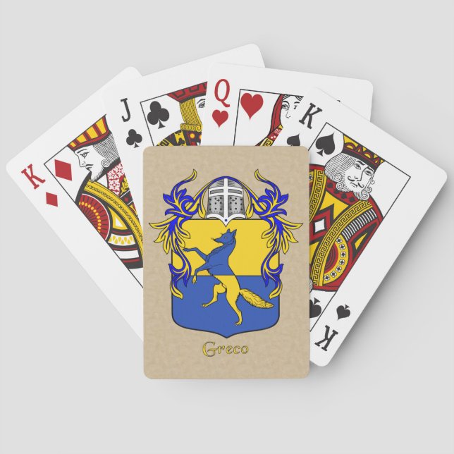 Greco Heraldic Shield and Mantle Poker Cards (Back)