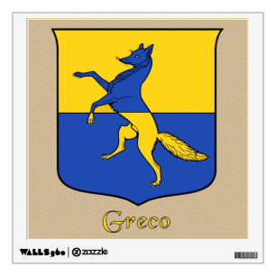 Greco Historical Shield on Burlap Style Wall Decal