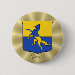 Greco Historical Shield on Golden Sunburst Button