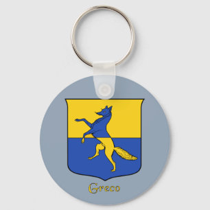 Greco Italian Surname Historical Shield Keychain