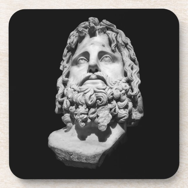 Greco Roman Bust Beverage Coaster (Front)