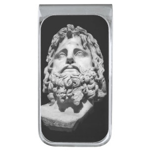 Greco Roman Bust Silver Finish Money Clip