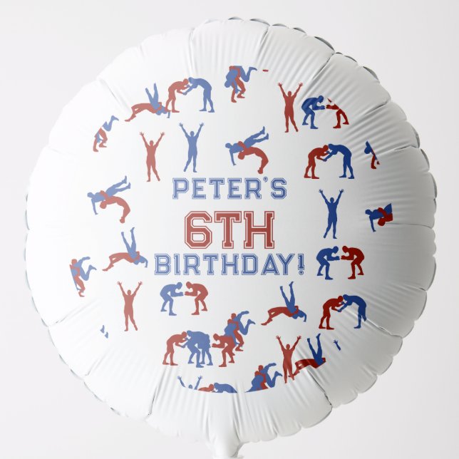 Greco Roman Freestyle Wrestling Kids Birthday Balloon (Front)