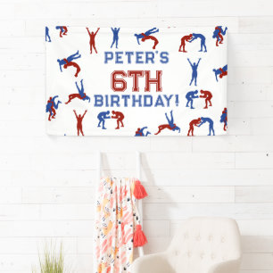 Greco Roman Freestyle Wrestling Kids Birthday Banner