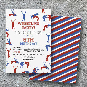 Greco Roman Freestyle Wrestling Kids Birthday Invitation