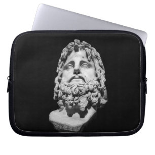 Greco Roman Marble Bust Classical Black and White Laptop Sleeve