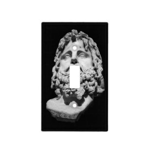 Greco Roman Marble Bust Classical Black and White Light Switch Cover