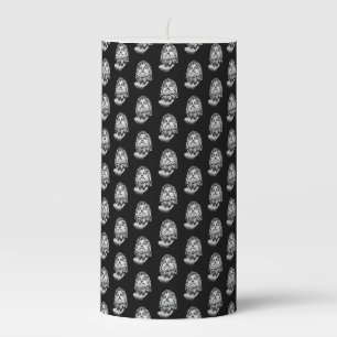 Greco Roman Marble Bust Classical Black and White Pillar Candle
