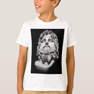 Greco Roman Marble Bust Classical Black and White T-Shirt