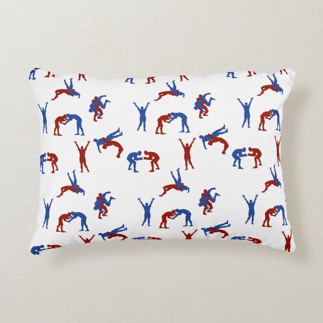 Greco Roman Wrestling Pattern Accent Pillow (Front)