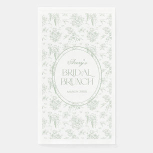 Gree Toile Floral Vintage Bridal Shower Welcome Paper Guest Towels