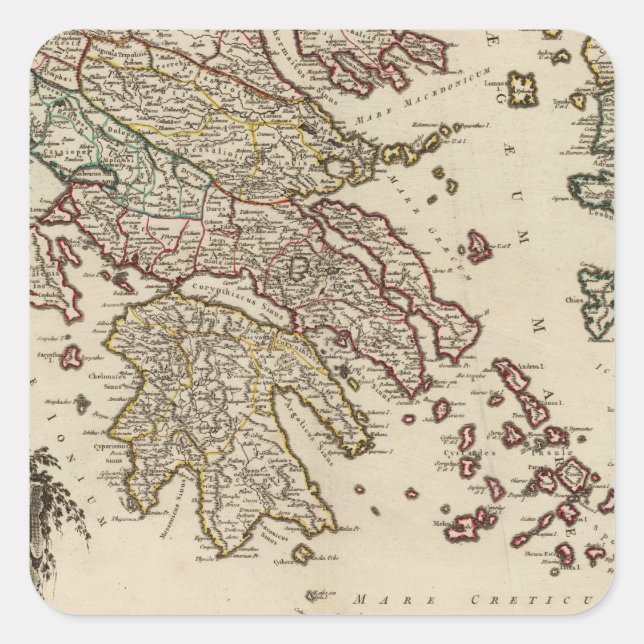 Greece 15 square sticker (Front)