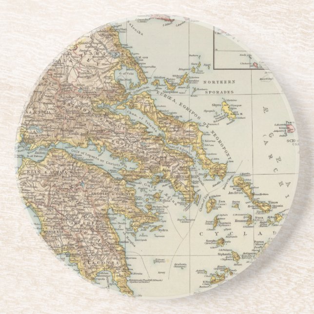 Greece 4 sandstone coaster (Front)
