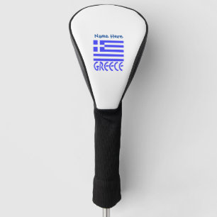Greece and Greek Flag Blue Personalization Golf Head Cover