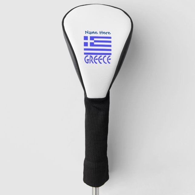 Greece and Greek Flag Blue Personalization  Golf Head Cover (Front)
