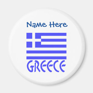 Greece and Greek Flag Blue Personalization  Magnet