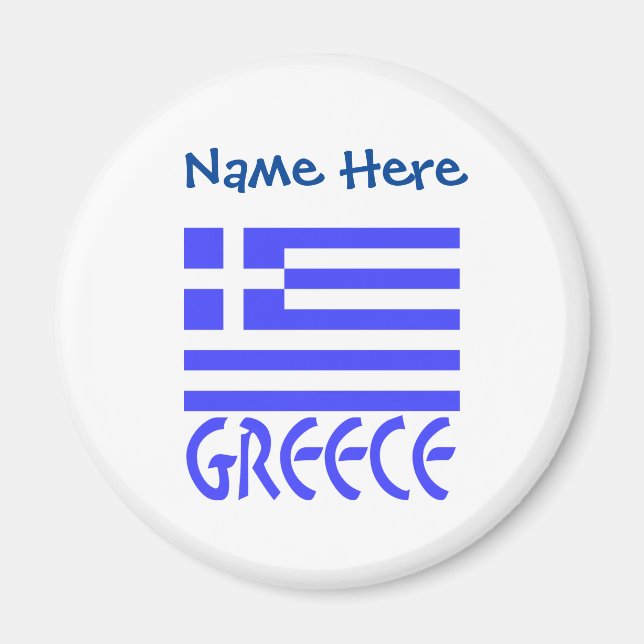 Greece and Greek Flag Blue Personalization  Magnet (Front)
