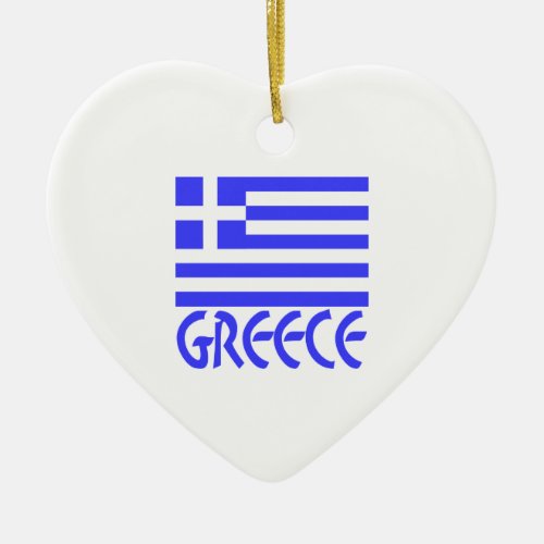 Greece and Greek Flag Ceramic Ornament