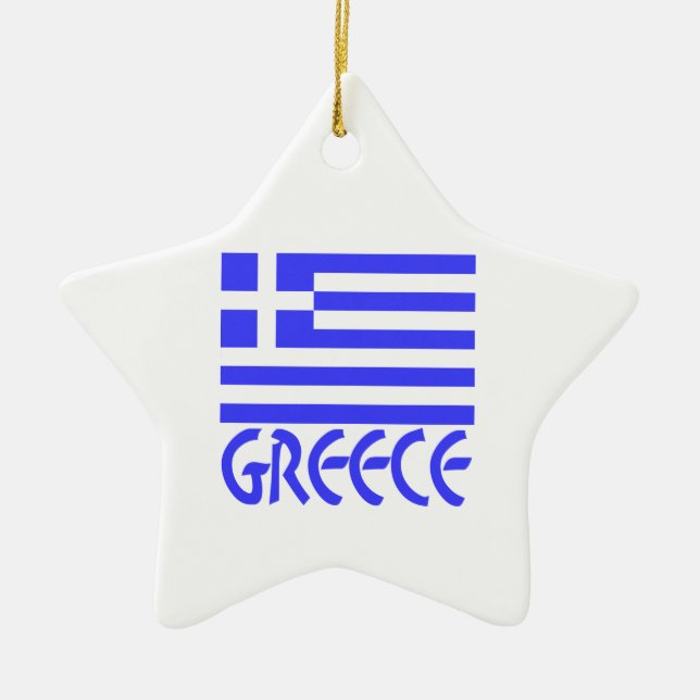Greece and Greek Flag Ceramic Ornament (Front)