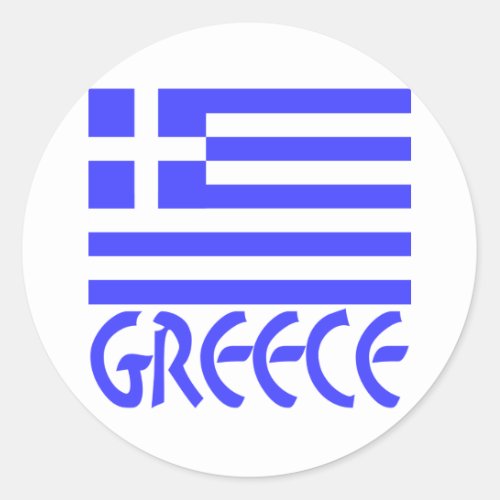 Greece and Greek Flag Classic Round Sticker