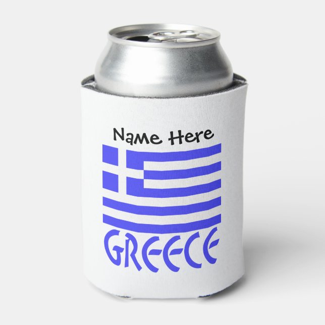 Greece and Greek Flag Personalized  Can Cooler (Can Front)