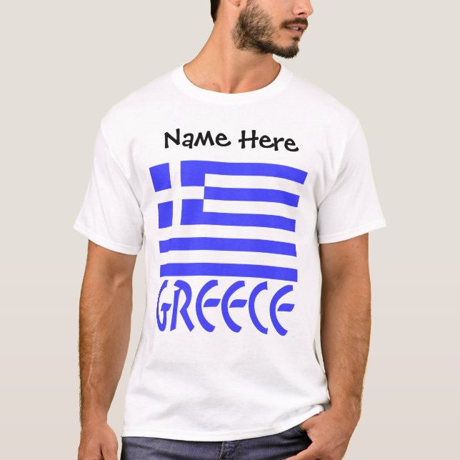 Greece and Greek Flag Personalized  T-Shirt (Front)