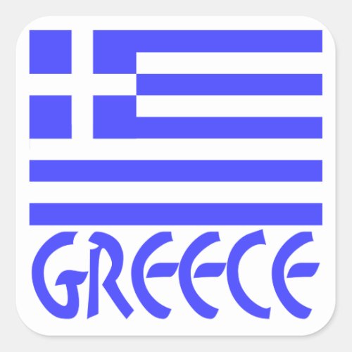 Greece and Greek Flag Square Sticker