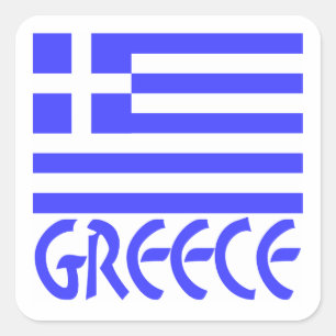 Greece and Greek Flag Square Sticker