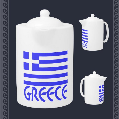 Greece and Greek Flag Teapot