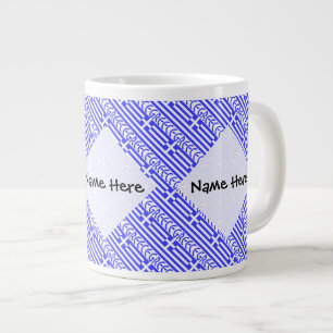 Greece and Greek Flag Tiled with Your Name Giant Coffee Mug