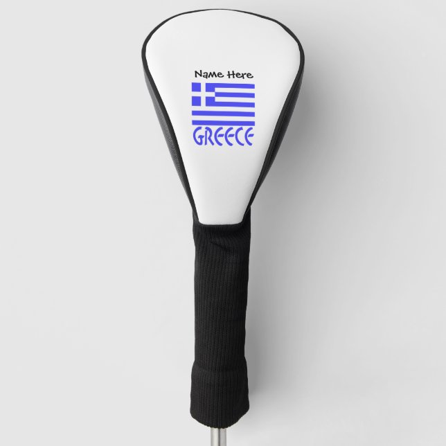 Greece and Greek Flag with Your Name Golf Head Cover (Front)