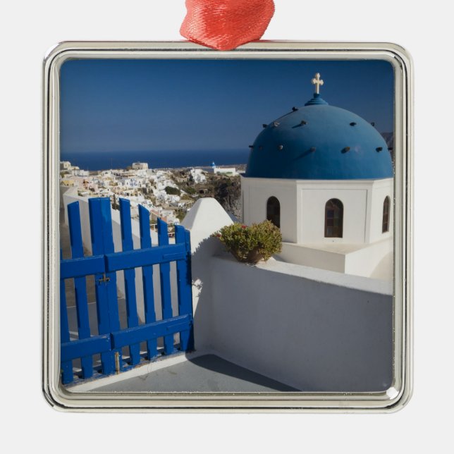 Greece and Greek Island of Santorini from the Metal Ornament (Front)