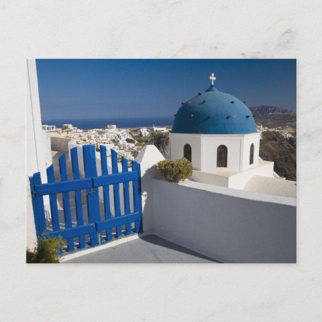 Greece and Greek Island of Santorini from the Postcard (Front)