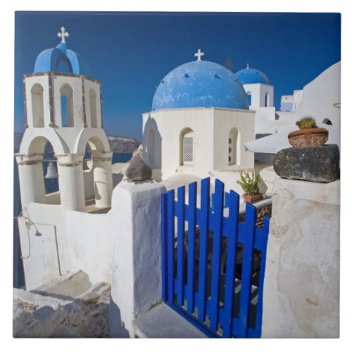 Greece and Greek Island of Santorini town of Oia 3 Ceramic Tile