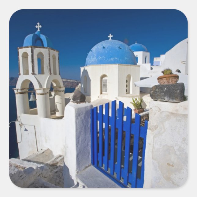 Greece and Greek Island of Santorini town of Oia 3 Square Sticker (Front)