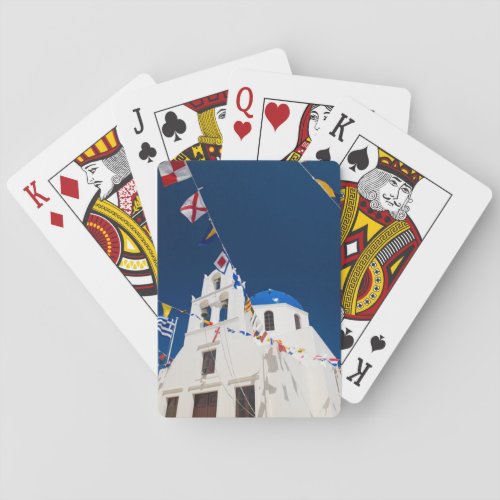 Greece and Greek Island of Santorini town of Oia 4 Poker Cards