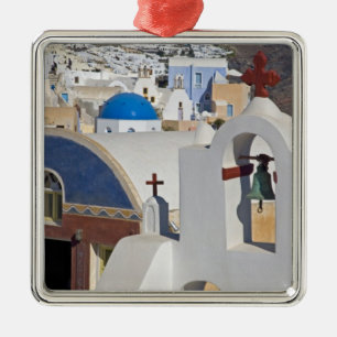 Greece and Greek Island of Santorini town of Oia 5 Metal Ornament