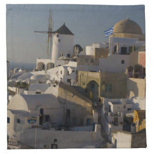 Greece and Greek Island of Santorini town of Oia Cloth Napkin