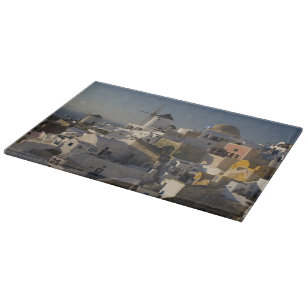 Greece and Greek Island of Santorini town of Oia Cutting Board