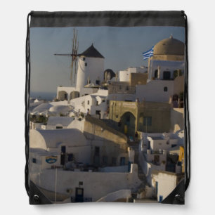 Greece and Greek Island of Santorini town of Oia Drawstring Bag