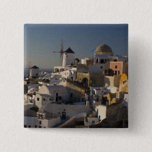 Greece and Greek Island of Santorini town of Oia Pinback Button