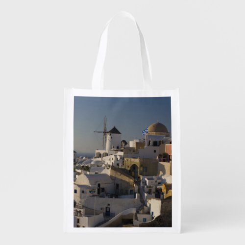 Greece and Greek Island of Santorini town of Oia Reusable Grocery Bag